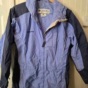 Columbia Light Blue and Dark Blue Windbreaker
